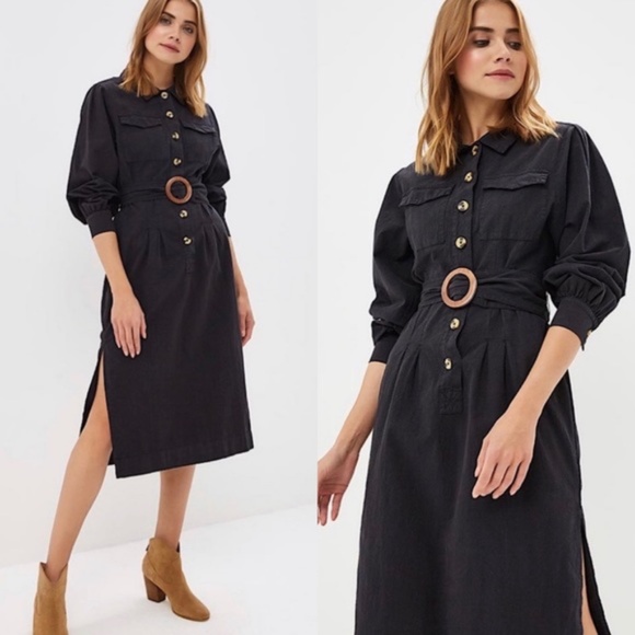 Free People Dresses & Skirts - Free People Audrey Button Down Midi Shirt Dress size Small NWT